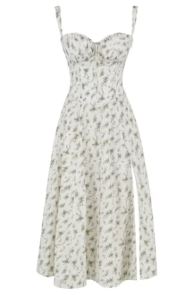 Variant image for Kvinna Midi Klänning Blommig Spaghettistil Polyester-22