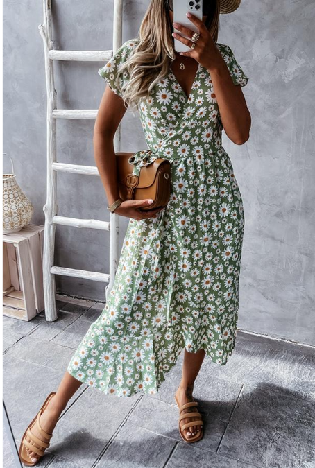 Variant image for Kvinna Midi Klänning Blommig Lätt Material-6