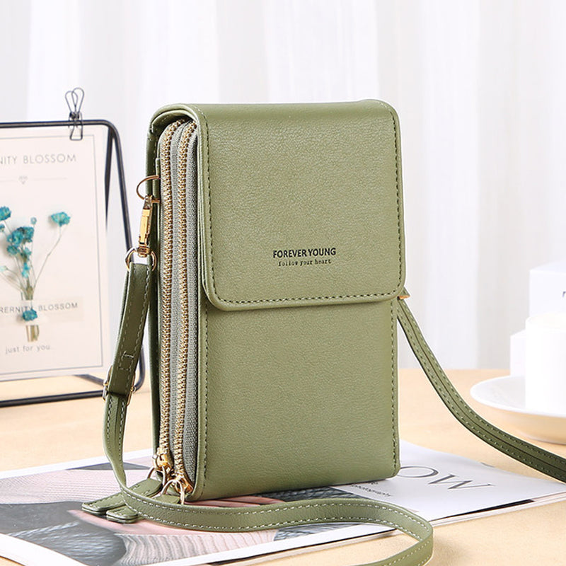 Dam Crossbody Väska Transparent Mobilfack Hållbart Syntetmaterial-6
