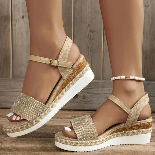Dam Sandaler Bekväma Trendiga Syntetiska Material-1