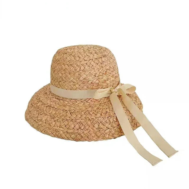 Kvinnors Strandhatt Bred Rand Raffia 9