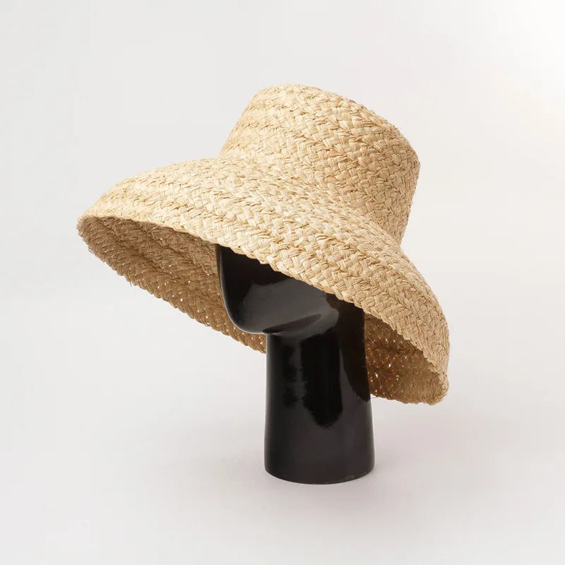 Kvinnors Strandhatt Bred Rand Raffia 2