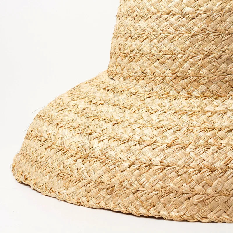 Kvinnors Strandhatt Bred Rand Raffia 6