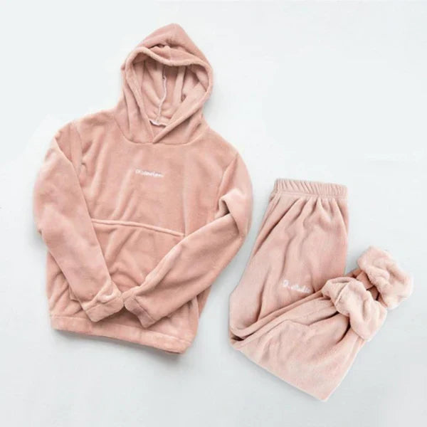 Dam Hoodie och Byxor Set Avslappnad Blandad Fiber Höststil 5