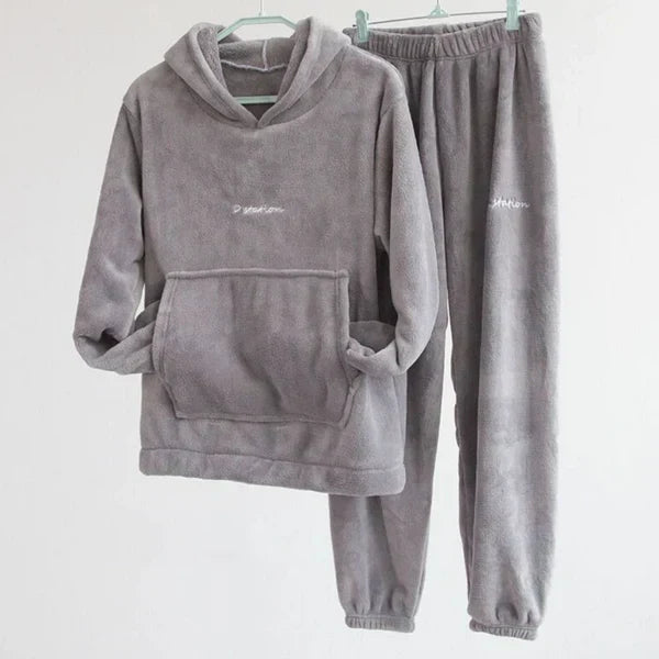 Dam Hoodie och Byxor Set Avslappnad Blandad Fiber Höststil 8