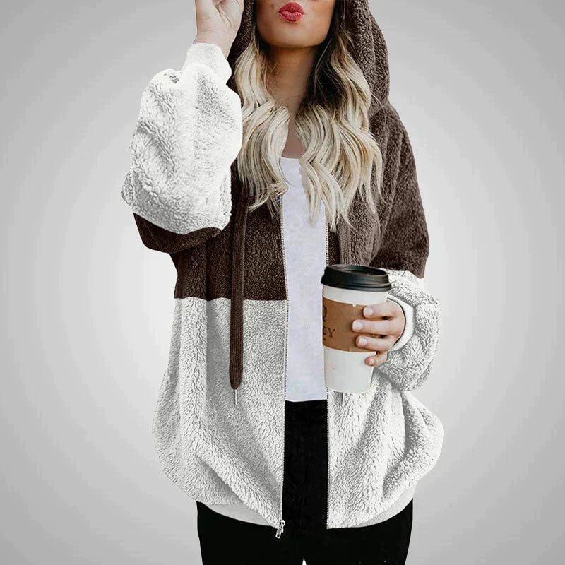 Dam Hooded Jacket Plysch för Kalla Dagar-6