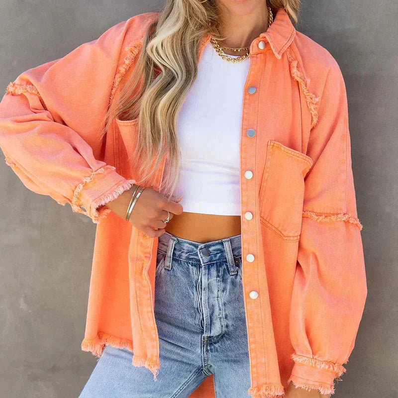 Vintage Jeansjacka Dam i Denim – Avslappnad Passform med Tidlös Stil 8