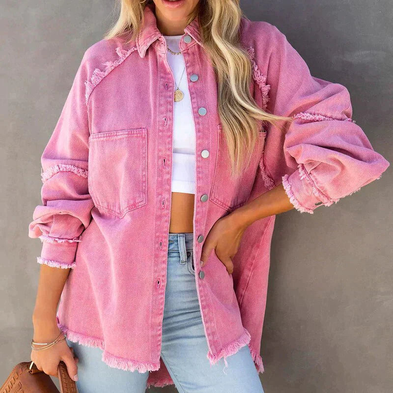 Vintage Jeansjacka Dam i Denim – Avslappnad Passform med Tidlös Stil 1