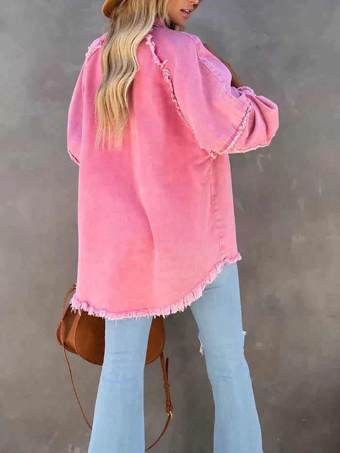 Vintage Jeansjacka Dam i Denim – Avslappnad Passform med Tidlös Stil 3