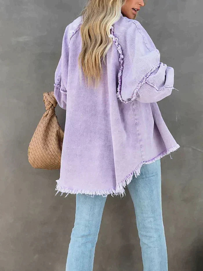 Vintage Jeansjacka Dam i Denim – Avslappnad Passform med Tidlös Stil 4