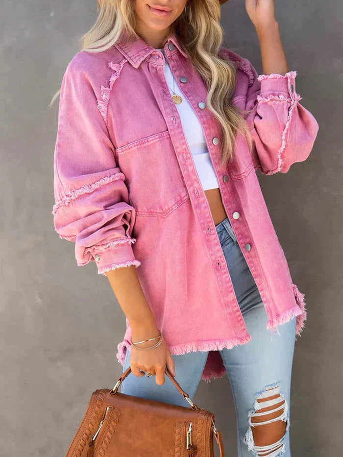 Vintage Jeansjacka Dam i Denim – Avslappnad Passform med Tidlös Stil 6