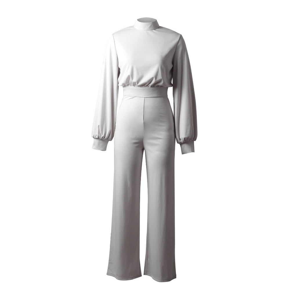 Dam Overall Halv Krage Elegant Högkvalitativt Tyg-4