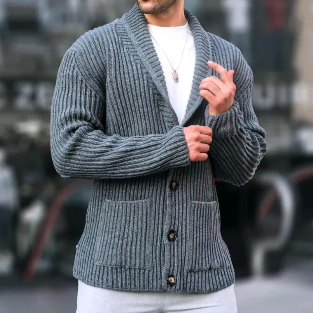 Dam Lång Kofta Stickad Akryl Modern Design-1