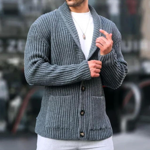 Dam Lång Kofta Stickad Akryl Modern Design-1