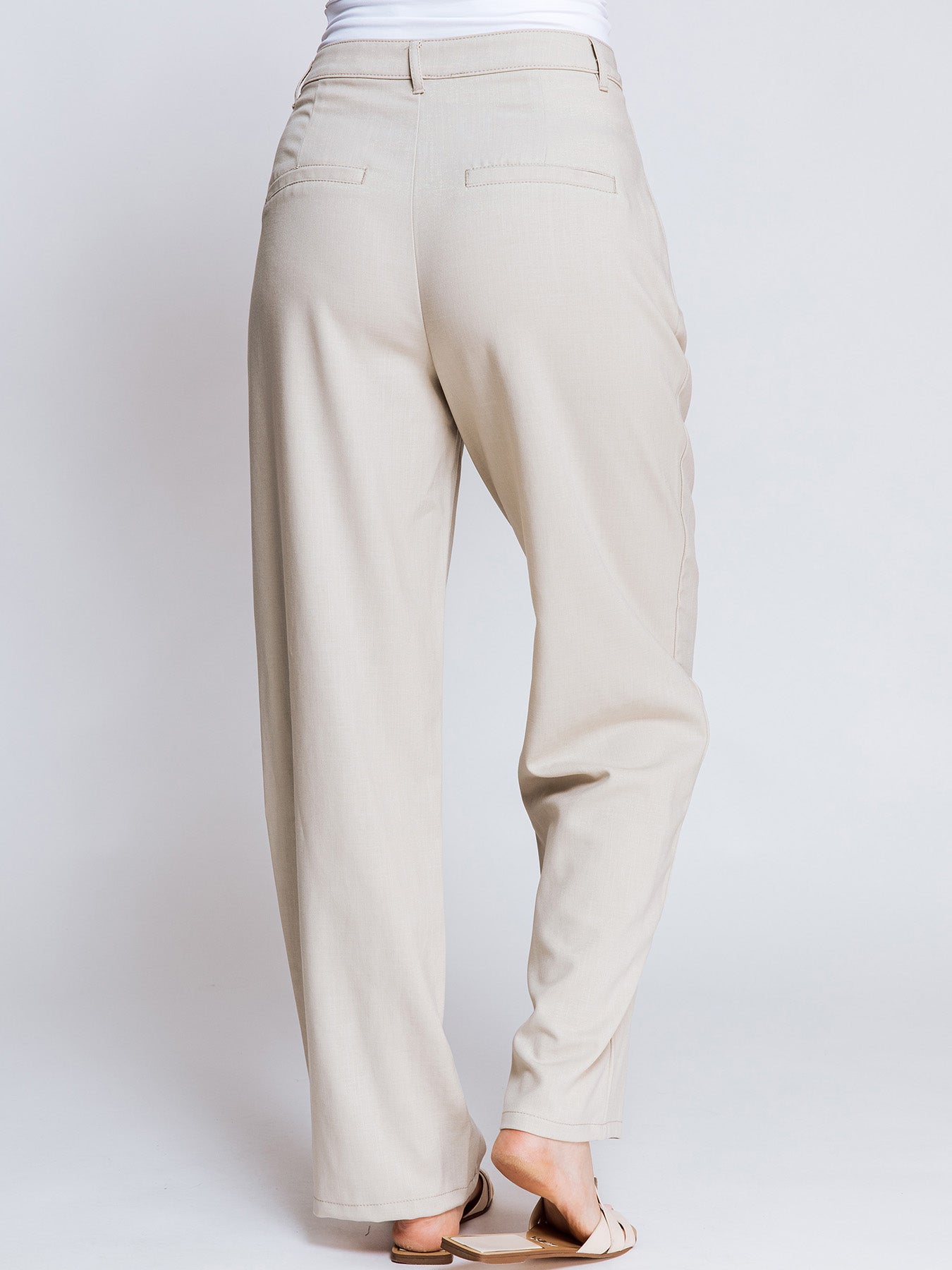 Snygga Byxor Dam Vid Ben Casual Fit Polyester-5