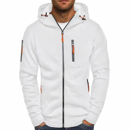 Herrar Zip Hoodie Mjuk Bomullsmix med Dragkedja 1
