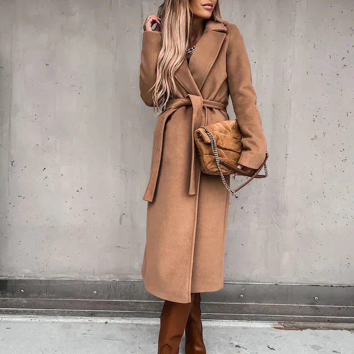 Elegant Trench Coat i Ullmix för Kvinnor – Normal Passform, Perfekt för Lager-på-Lager Styling, Finns i Flera Färger 9
