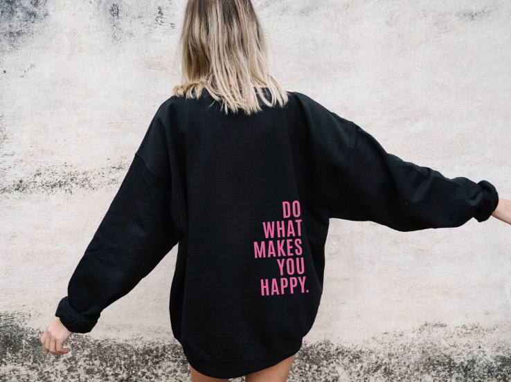 Dam Hoodie Inspirerande Budskap Bomullsblandning-4