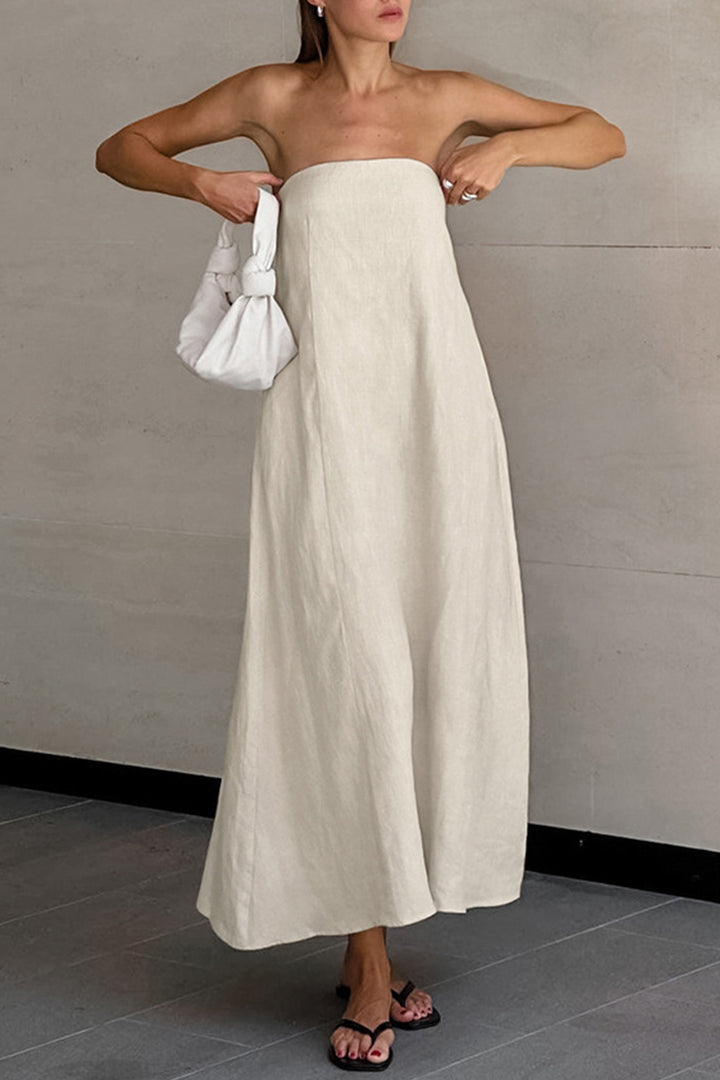 Dam Klänning Liten Tryckad Polyester Elegant Knälång-2