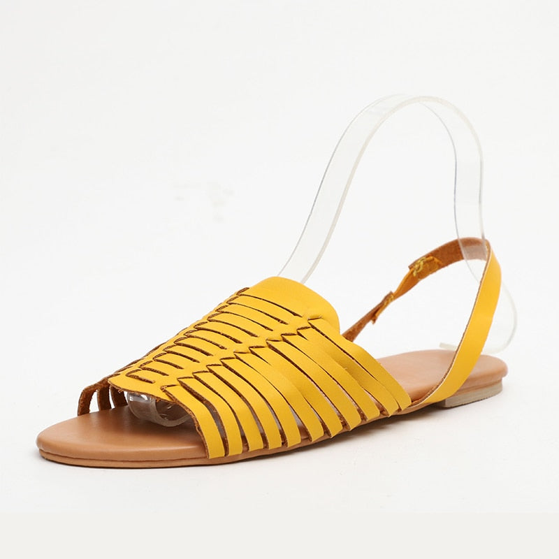Dam Sandaler Slingback PU Läder Platt Sula för Vardags- och Festbruk 5