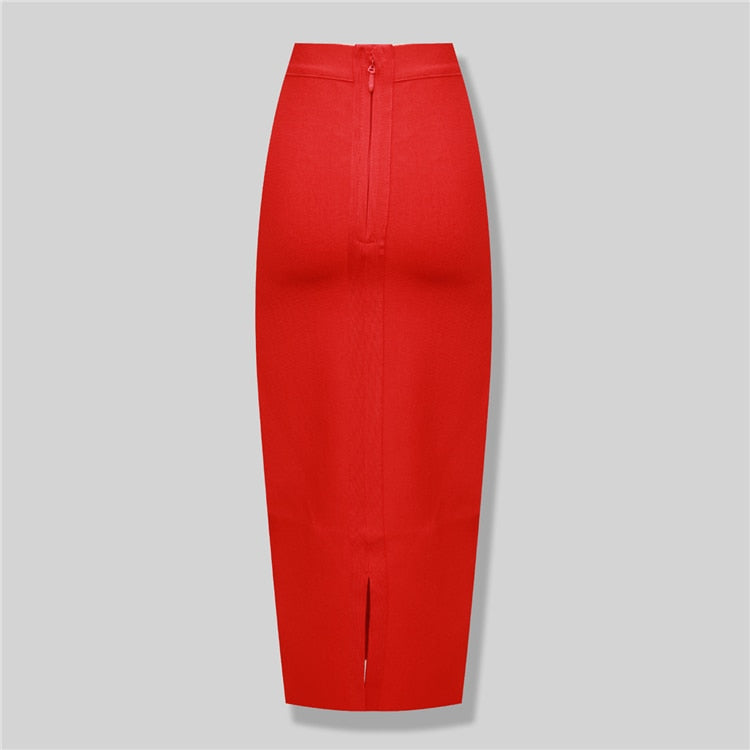 Kvinnors Blyertskjol Knelång Nylon Spandex-6