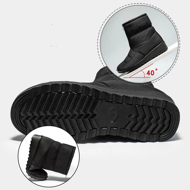 Dam Snöstövlar Platta Vattentåliga Microfiber-3