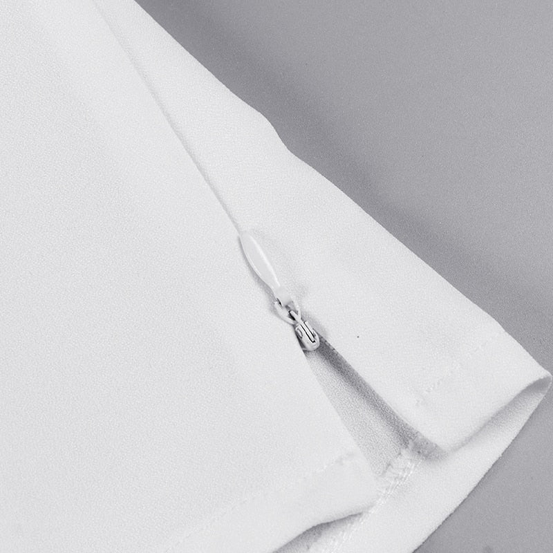 Dam Blus V-ringning Långärmad Chiffon Normal Passform-4