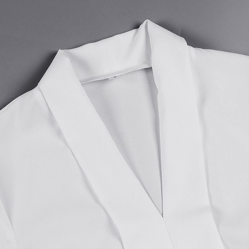 Dam Blus V-ringning Långärmad Chiffon Normal Passform-2