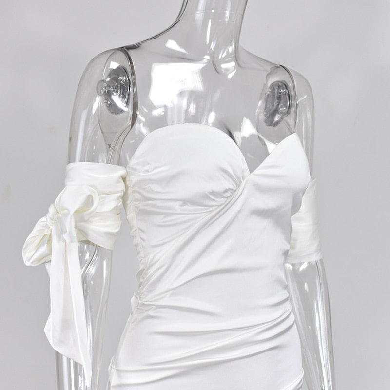 Kvinnors Axel-fri Klänning Cut-out Satin Mini-6