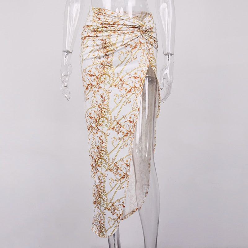 Dam Minikjol Asymmetrisk Blommig Polyester Spandex-4