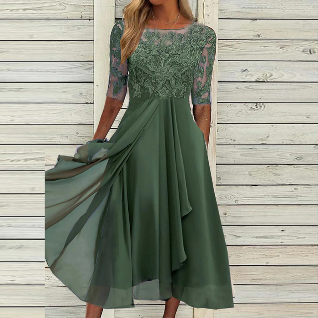 Variant image for Festklänning Dam Elegant Polyester för Fester och Romantiska Tillfällen-19