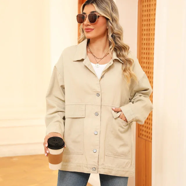 Damjacka Klassisk Denim Mjuk Material-5
