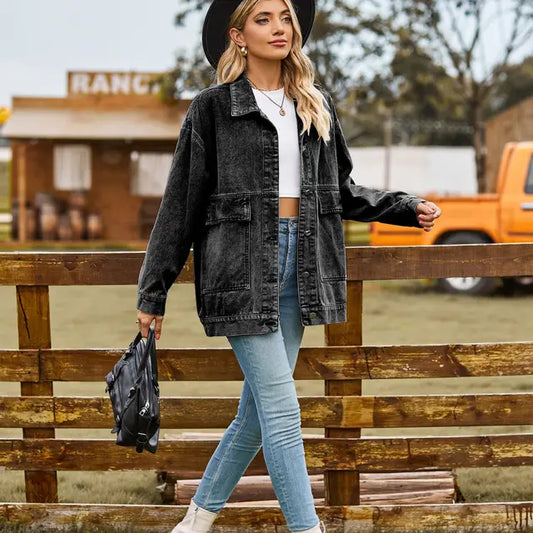 Damjacka Klassisk Denim Mjuk Material-1