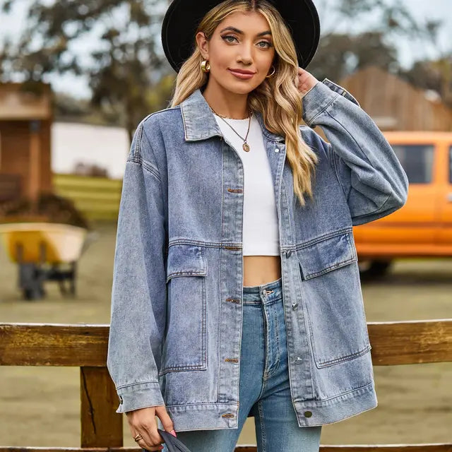 Damjacka Klassisk Denim Mjuk Material-3