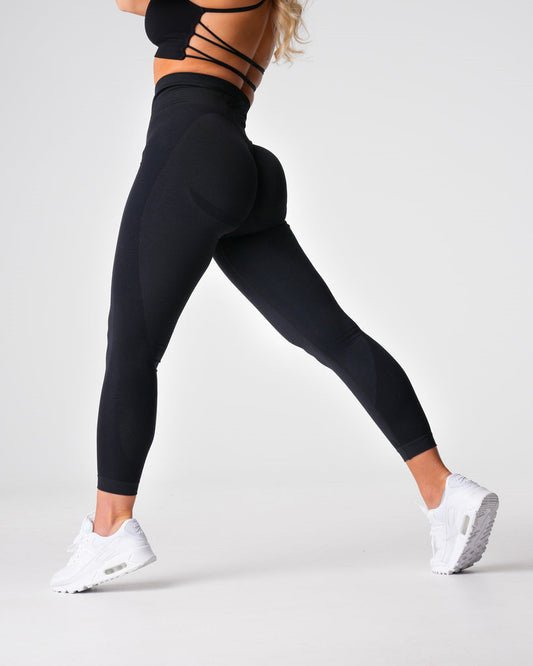 Kvinnors Leggings Hög Midja Ribbad Tyg-1