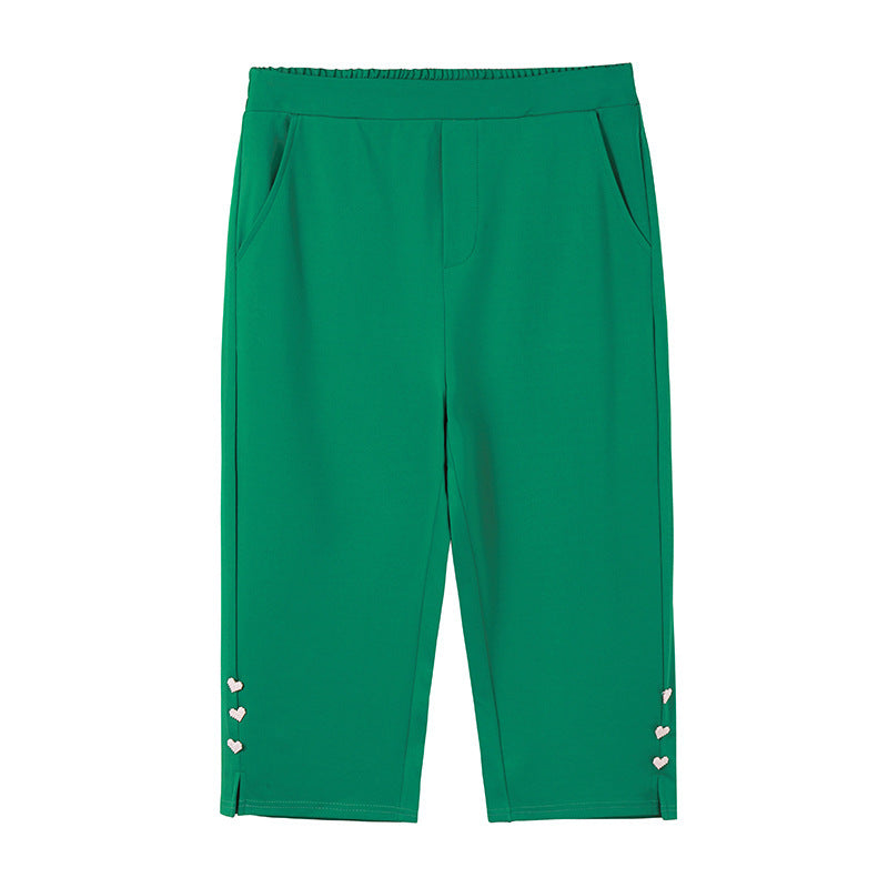 Snygga Capri Byxor Dam med Resår i Midjan – Stretchigt Tyg för Komfort och Rörelsefrihet 11