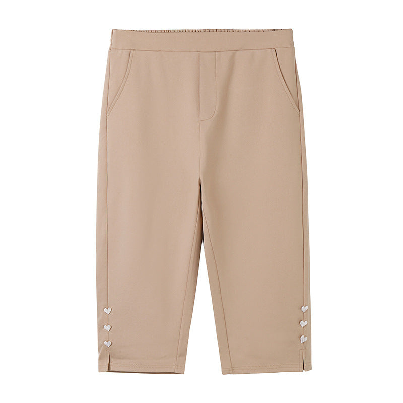 Snygga Capri Byxor Dam med Resår i Midjan – Stretchigt Tyg för Komfort och Rörelsefrihet 10
