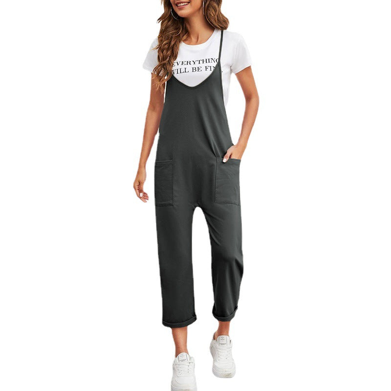 Kvinnors Långa Byxor Casual Polyester med Fickor-4