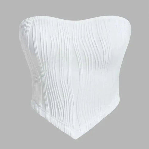 Dam Bustier Ribbad Design Elastiskt Tyg-1