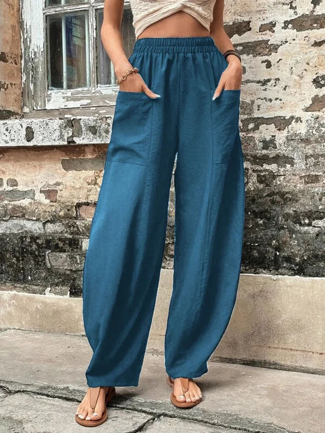Fritidsbyxor Herr med Fickor i Spandex – Casual Långa Byxor för Avslappnade Dagar 4