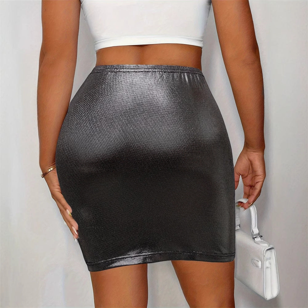 Kjol Dam Roterande Design Satin Elegant Hög Midja 3
