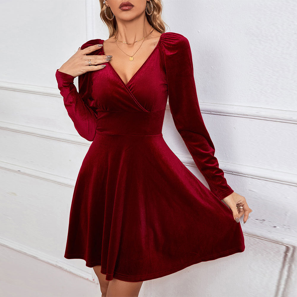 Kvinnors A-Line Klänning Elegant Annat Material-1