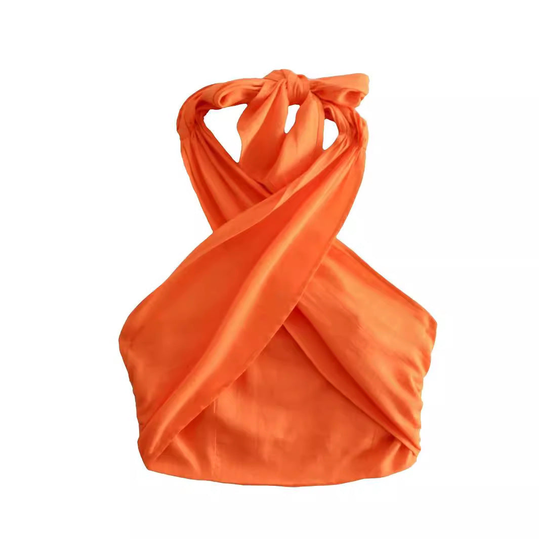 Dam Kort Rörskamisol Snörning Bomull-2