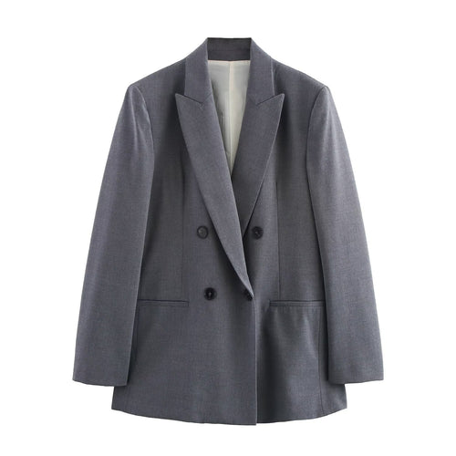 Damkostym Tvådelad Jacka och Bredbyxor i Polyester, Elegant Stil-1
