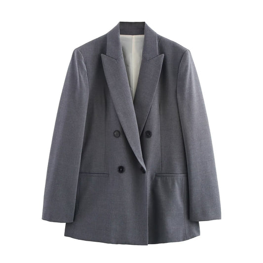 Damkostym TvÄdelad Jacka och Bredbyxor i Polyester, Elegant Stil-1