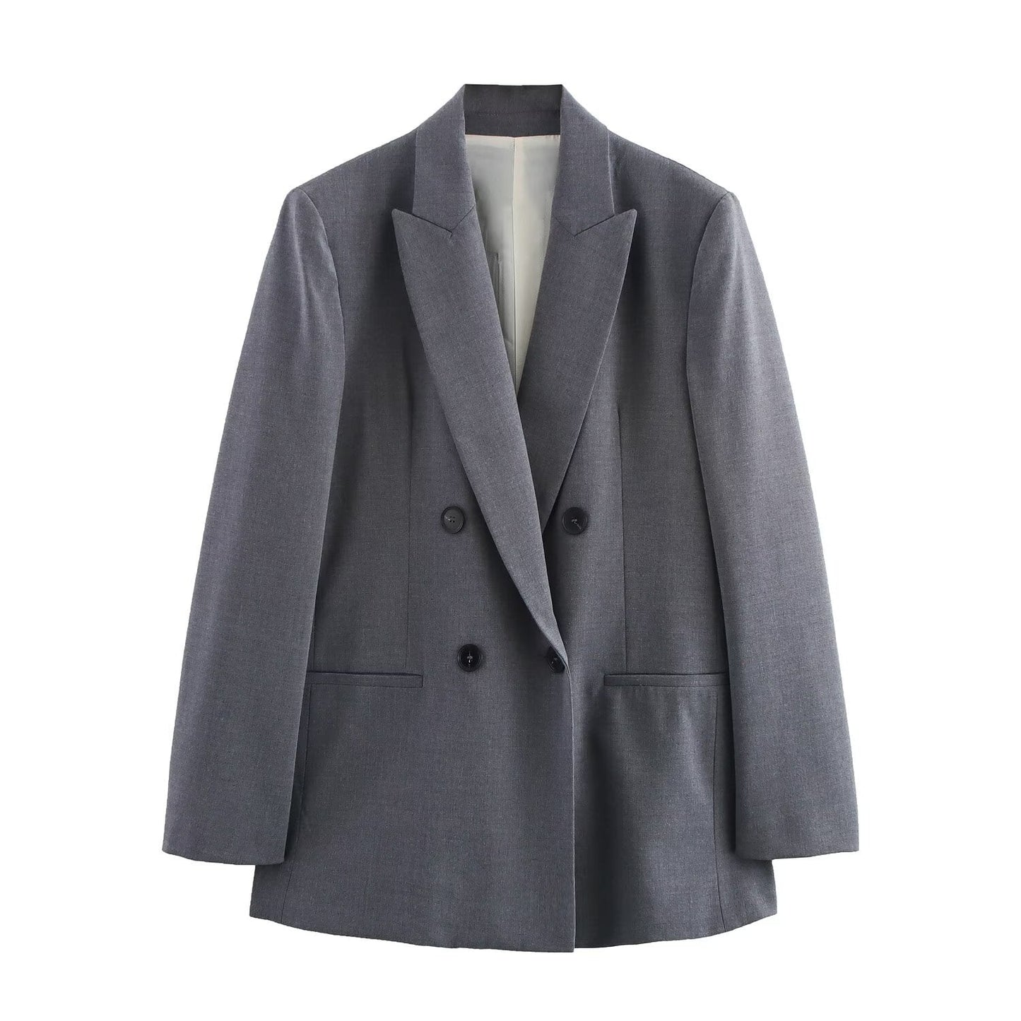 Variant image for Damkostym Tvådelad Jacka och Bredbyxor i Polyester, Elegant Stil-1