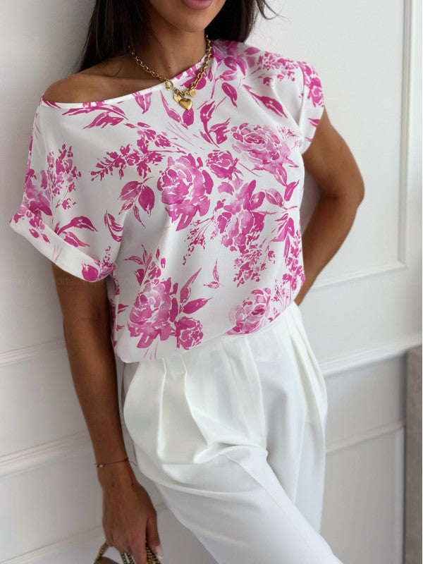Variant image for Dam T-Shirt Rund Krage Trekvartsärm Polyester Elegant Svängande Stil-16