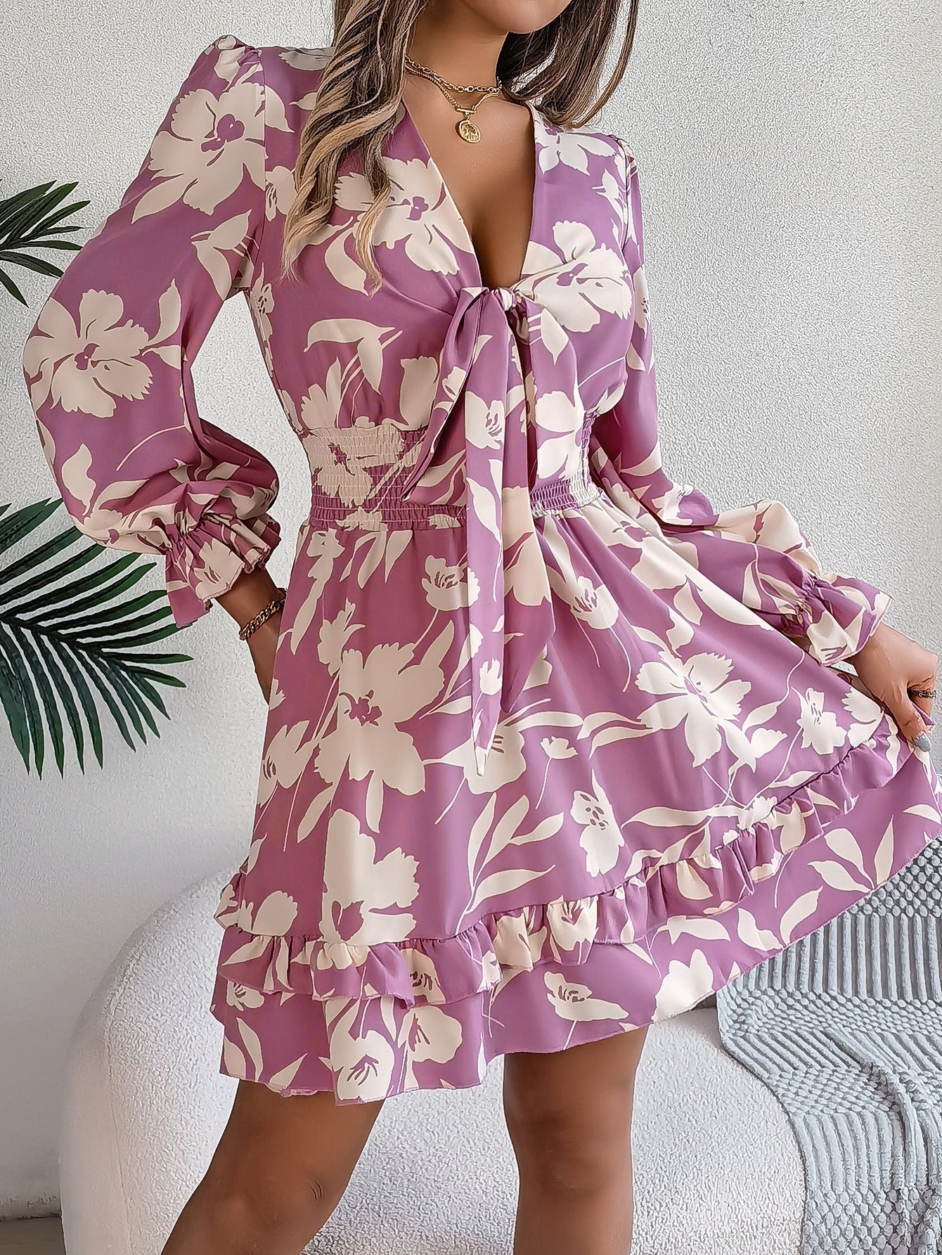 Variant image for Kvinna A-Line Klänning Långärmad Polyester-5