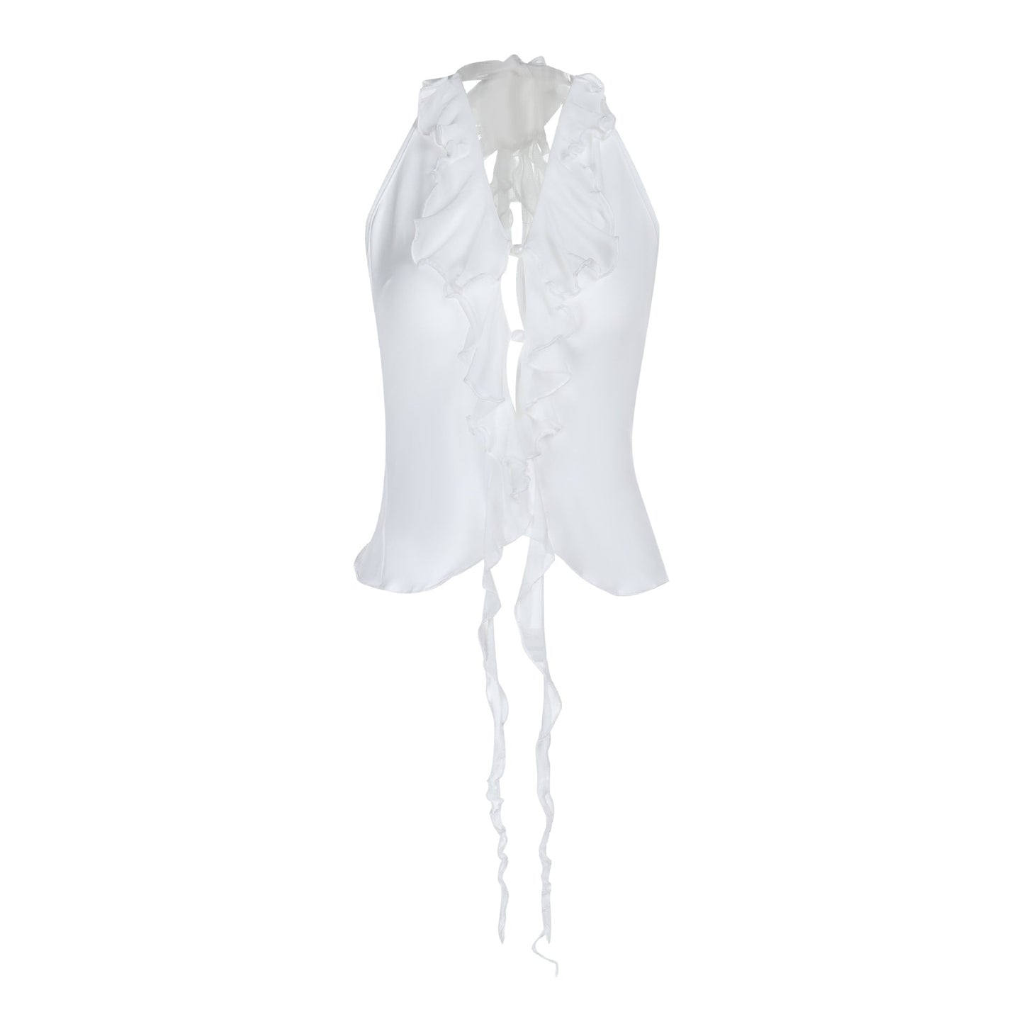 Kvinnors Ruffle Top Justerbar Mjuk Tyg 6