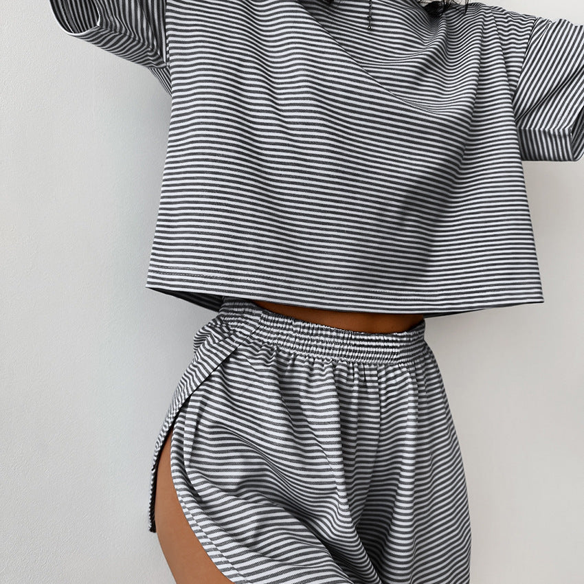 Variant image for Dam Byxdress Kortärmad Randig Polyester Avslappnad Passform-5